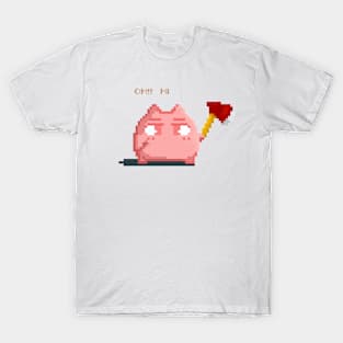 Pixel Art - Pink Momo Say "Hi" T-Shirt